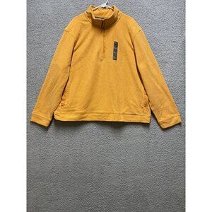 ALL IN MOTION Men's Orange Yellow Fleece Pullover 1/4 Zip Sweatshirt 2XL